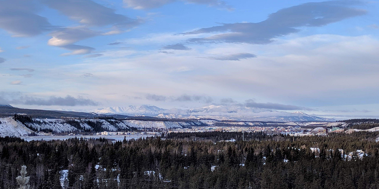 A photo of Whitehorse taken from the lookout on the road to Miles Canyon